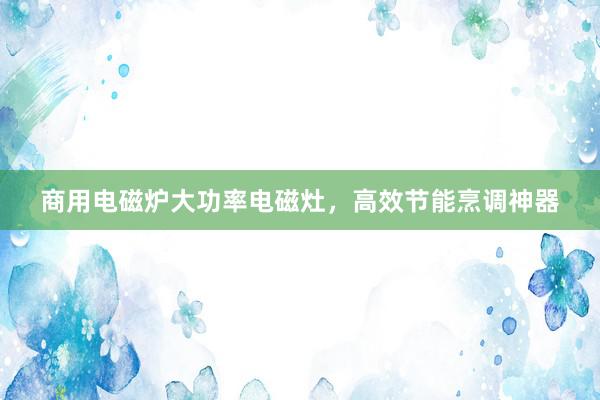 商用电磁炉大功率电磁灶，高效节能烹调神器